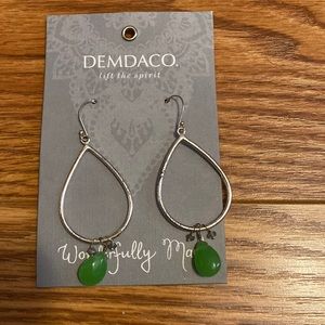 Green tear drop earrings